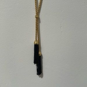 J.Crew black bead gold necklace